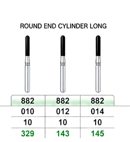 فرز توربین دندانپزشکی دور سبز( ۱۰ عددی) ROUND END CYLINDER